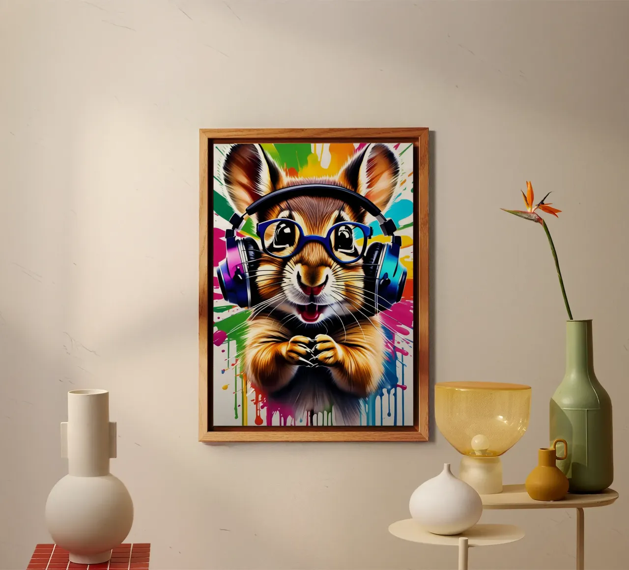 Chipmunk in cuffia, graffiti alluminio dibond da MakArena