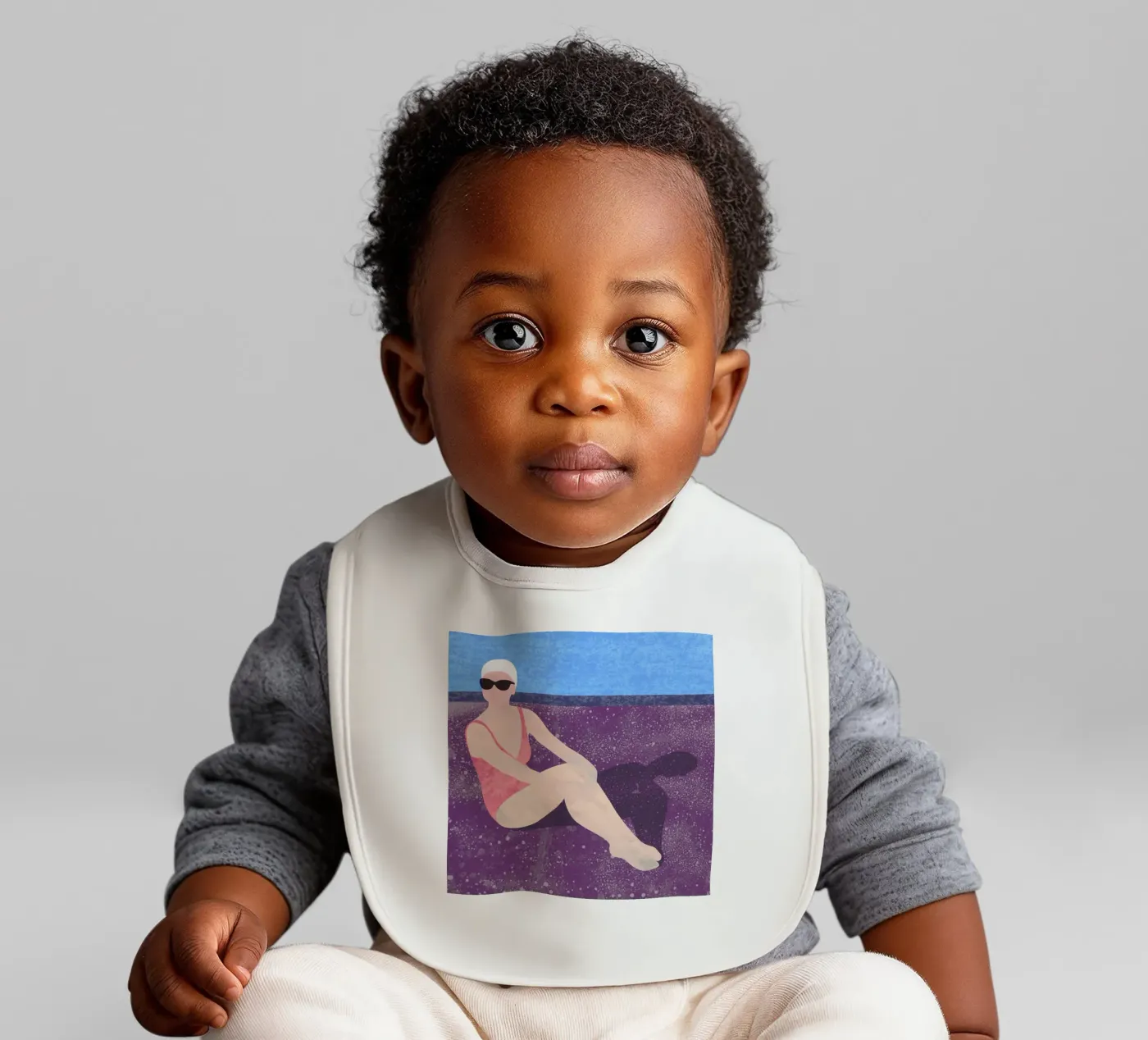 Poolside baby bib by Laura O'Connor