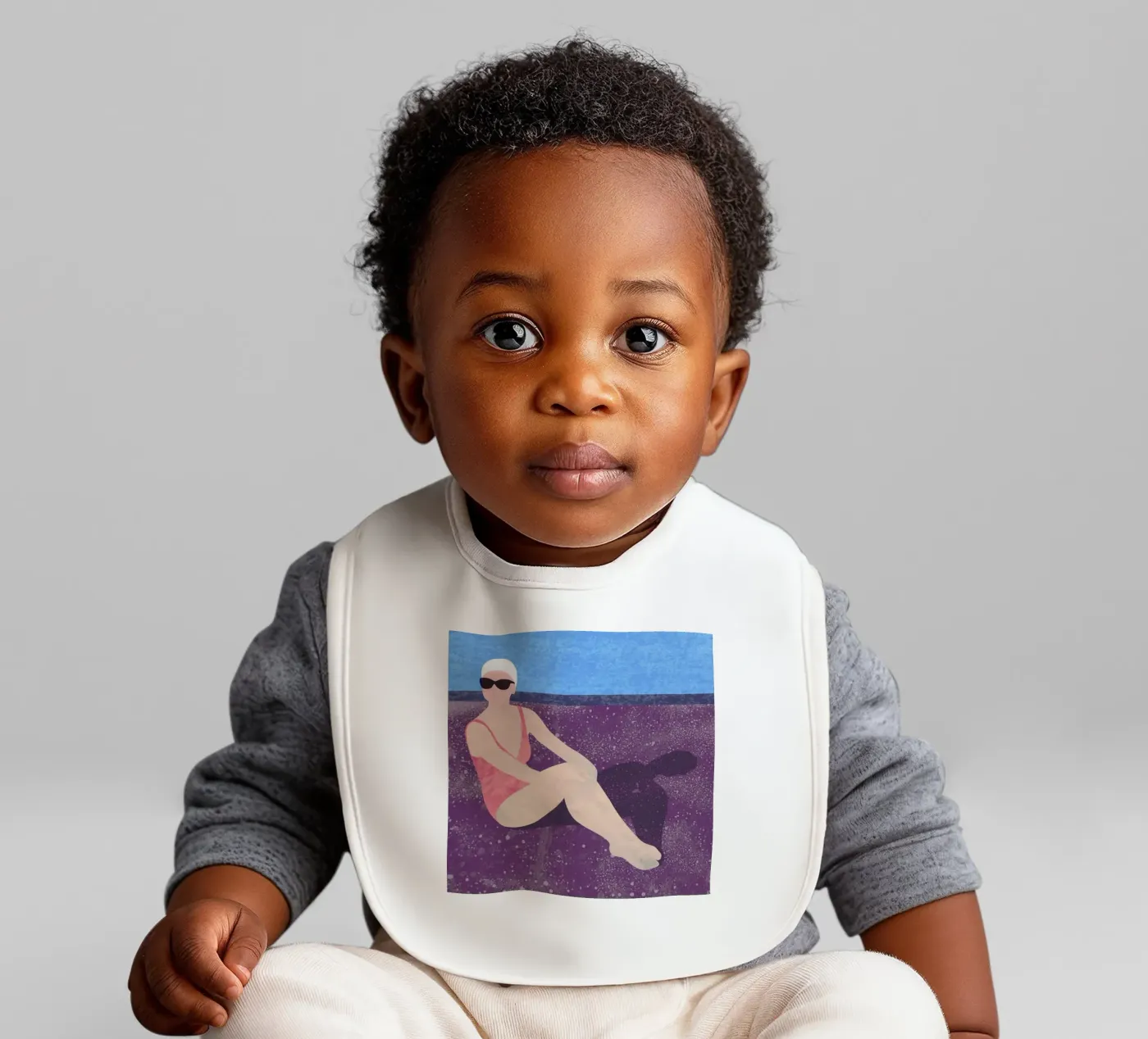 Poolside baby bib by Laura O'Connor