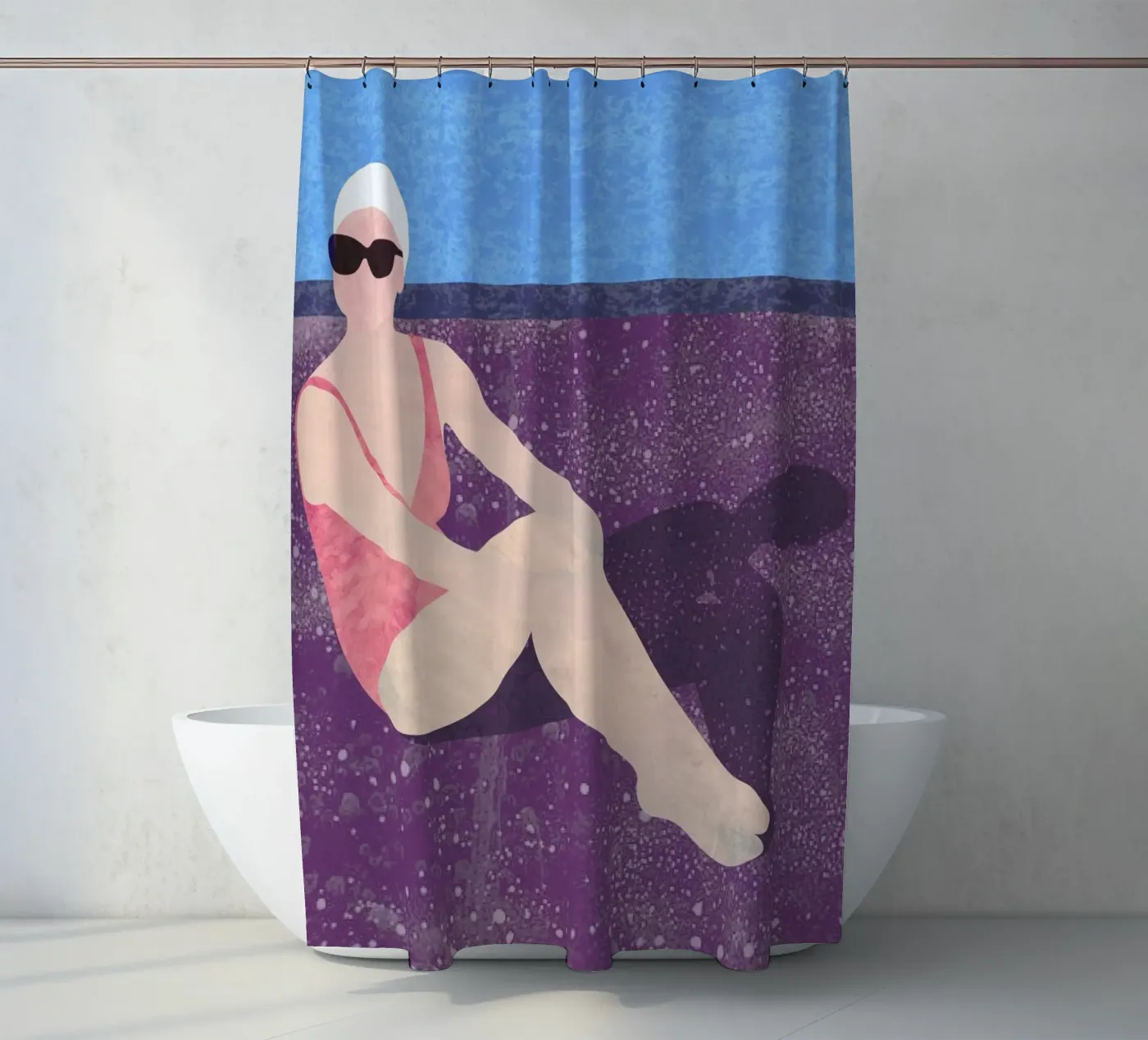 Poolside shower curtain by Laura O'Connor