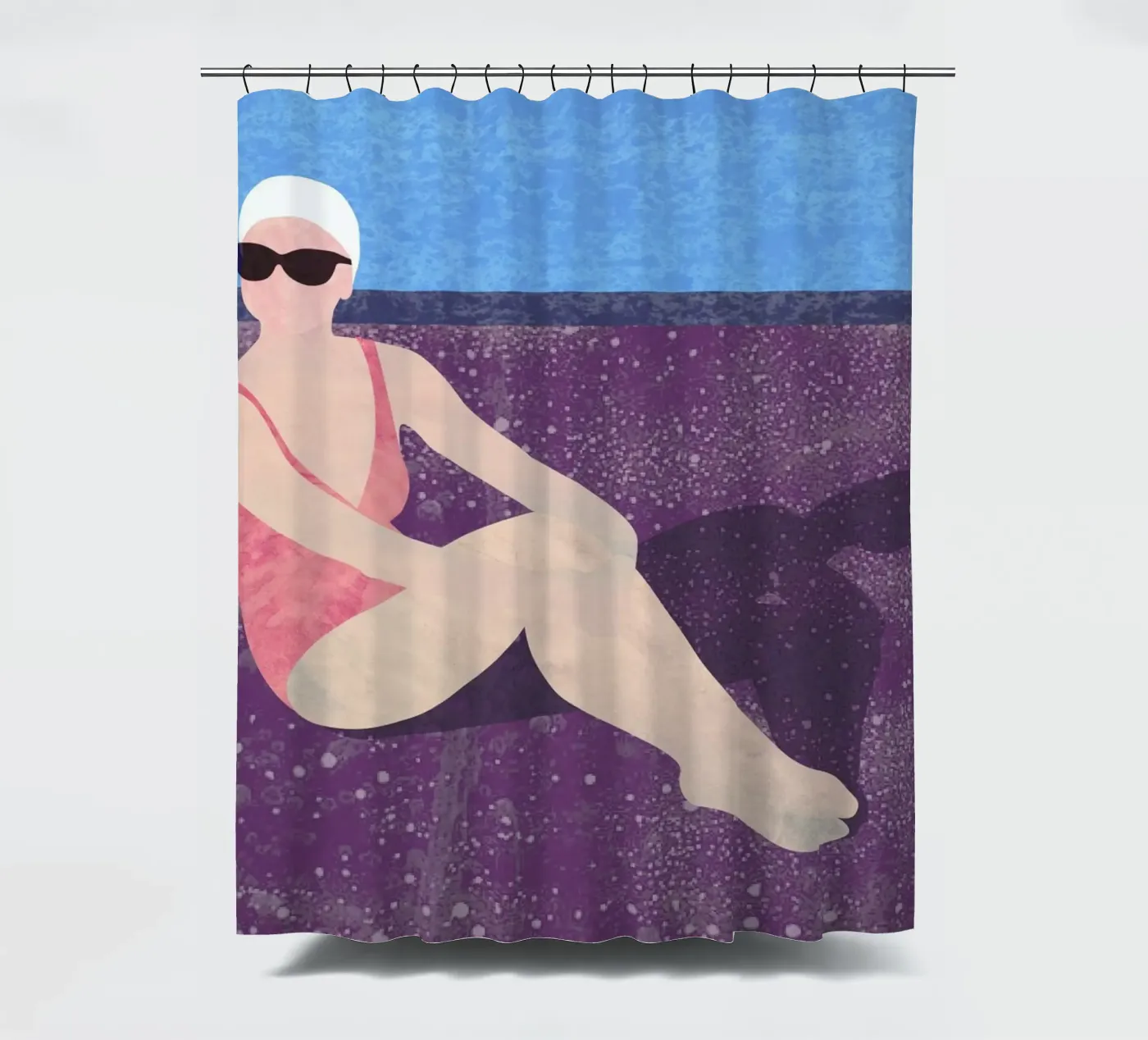 Poolside shower curtain by Laura O'Connor