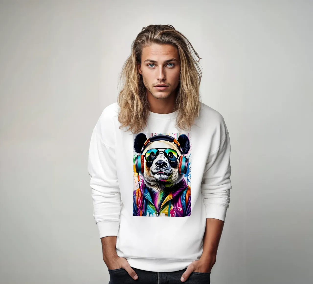 Panda con cuffie e occhiali felpa da MakArena
