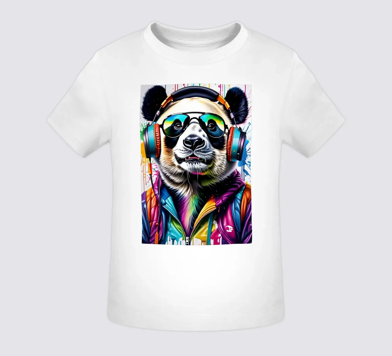 Panda con cuffie e occhiali maglietta neonato da MakArena