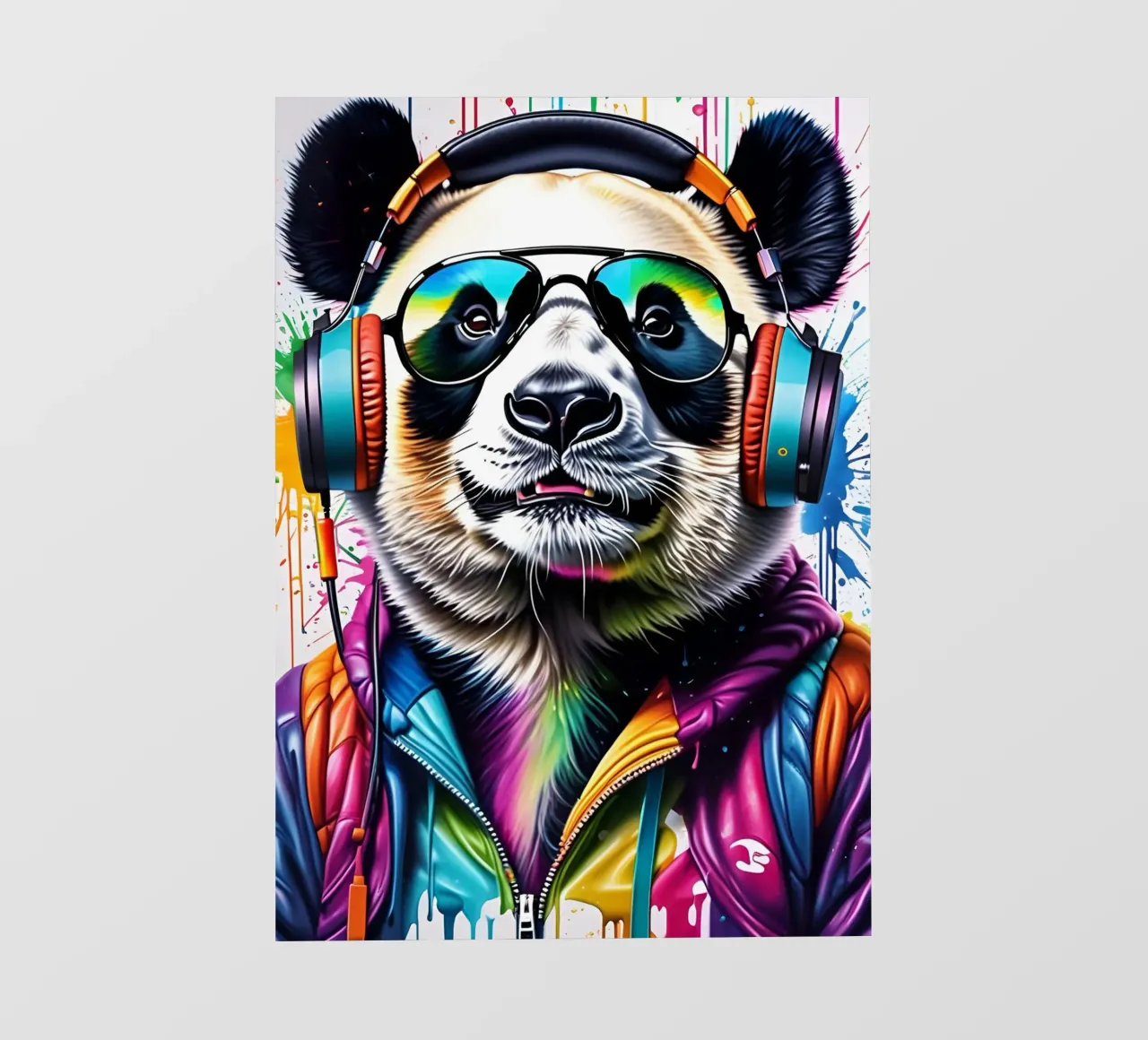 Panda con cuffie e occhiali telo in pvc da MakArena