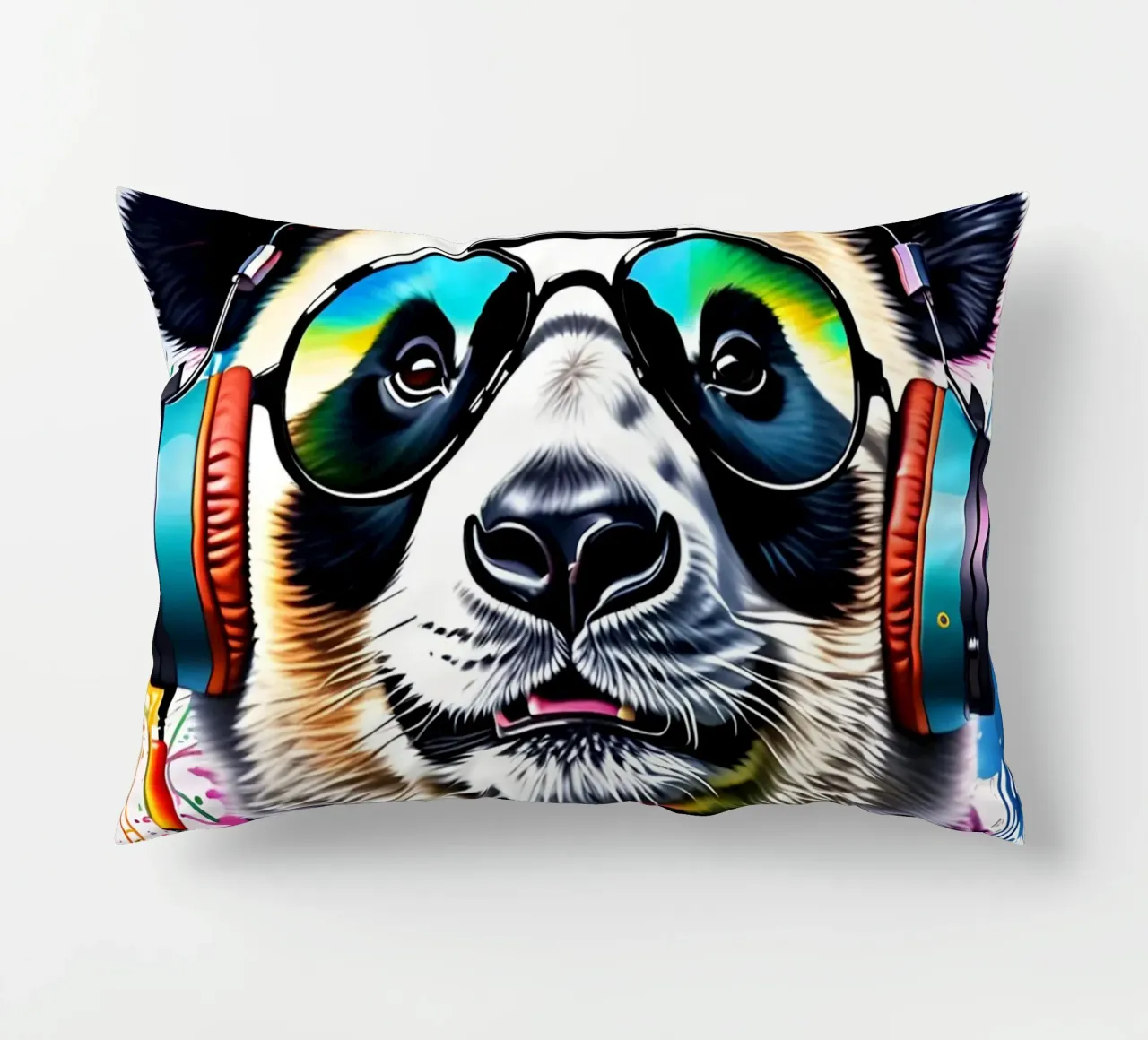 Panda con cuffie e occhiali cuscino da MakArena