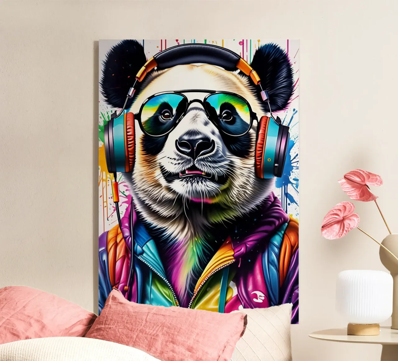 Panda con cuffie e occhiali plexiglass da MakArena