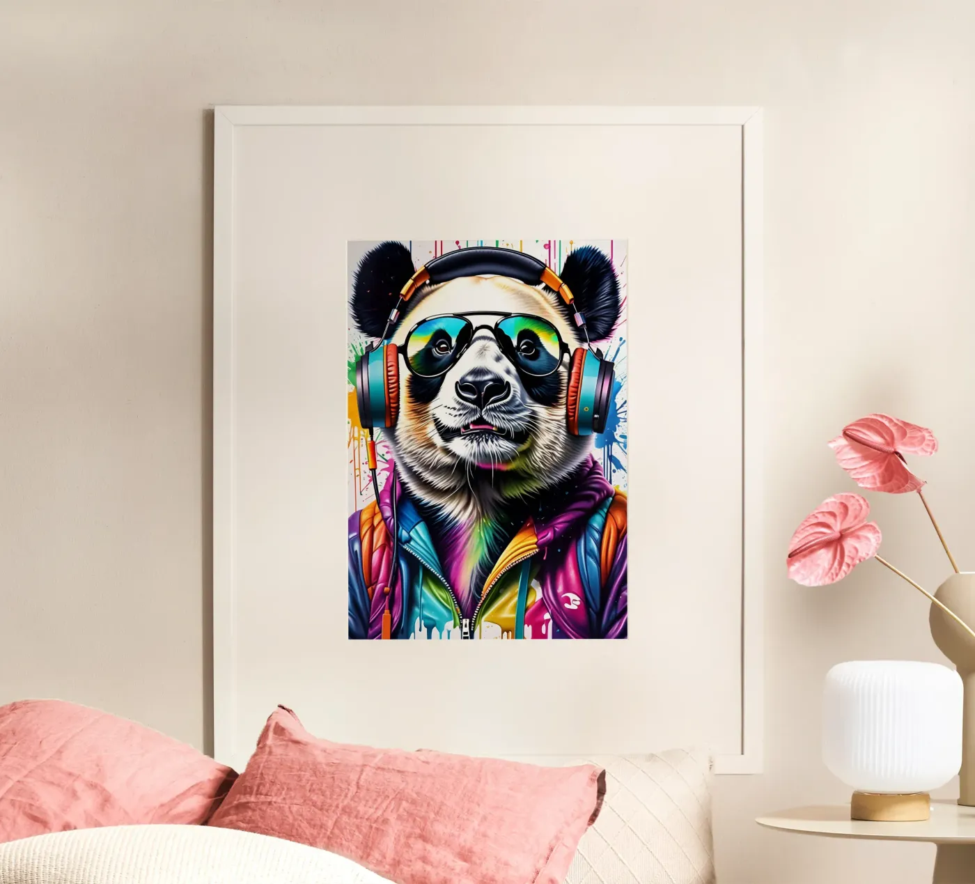 Panda con cuffie e occhiali poster da MakArena