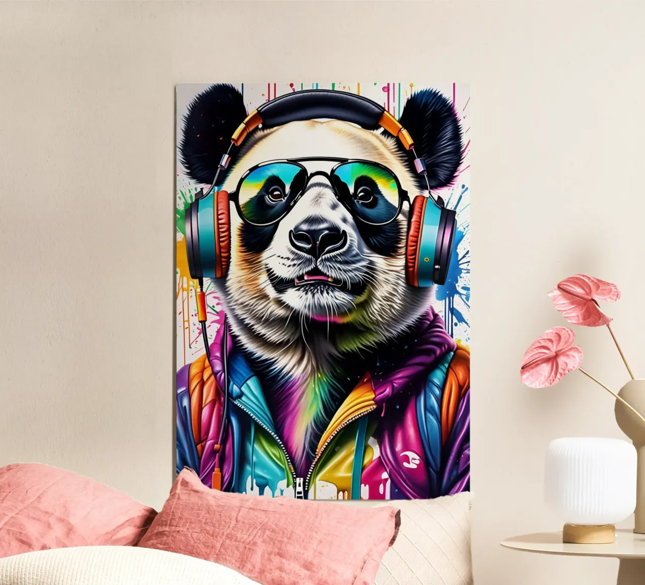 Panda con cuffie e occhiali carta hahnemühle da MakArena