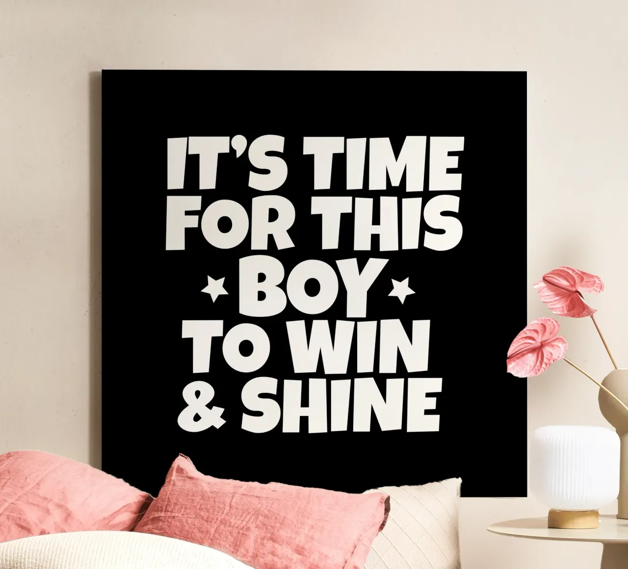 It's time for this boy to win and shine tela con Cornice a cassetta da happieeagle