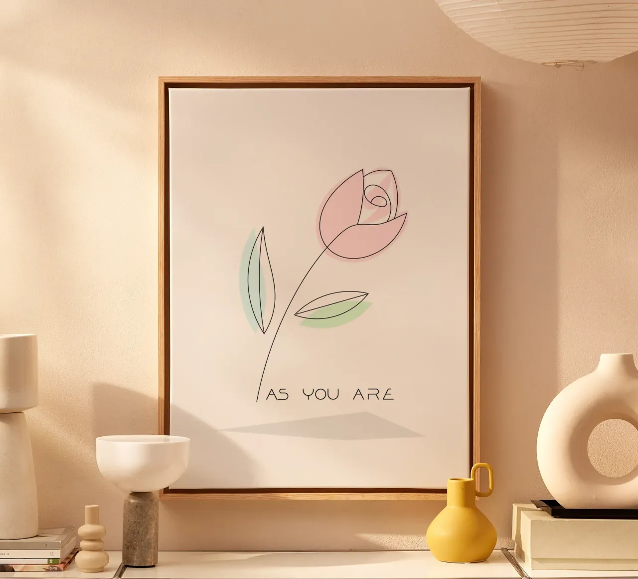 Tulip - as you are tela con Cornice a cassetta da natural neutral