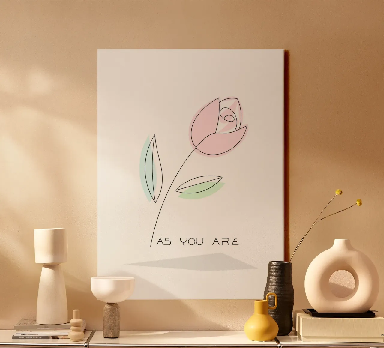 Tulip - as you are tela con Cornice a cassetta da natural neutral