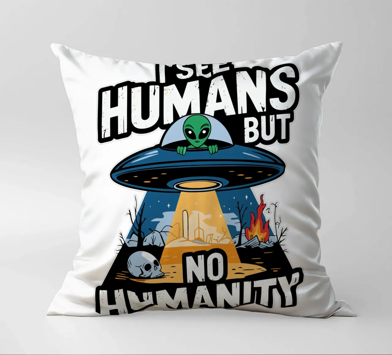 I see humans but no humanity cuscino da edsonramosart