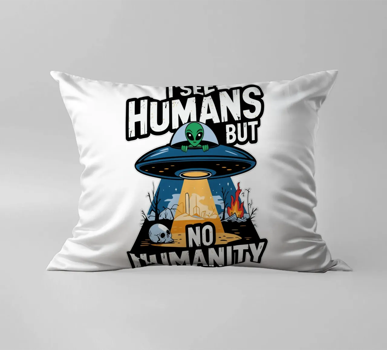 I see humans but no humanity cuscino da edsonramosart