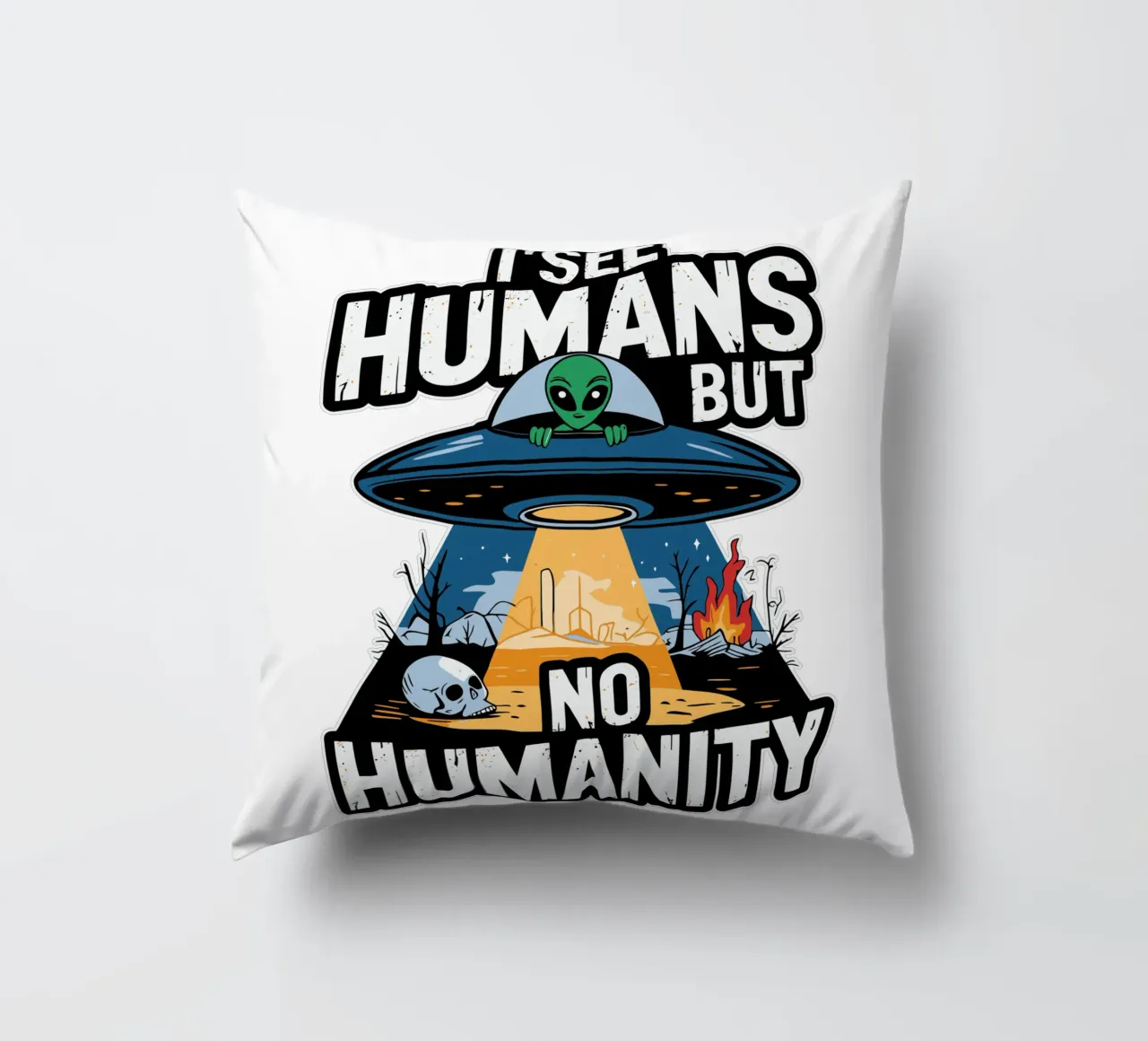 I see humans but no humanity cuscino da edsonramosart