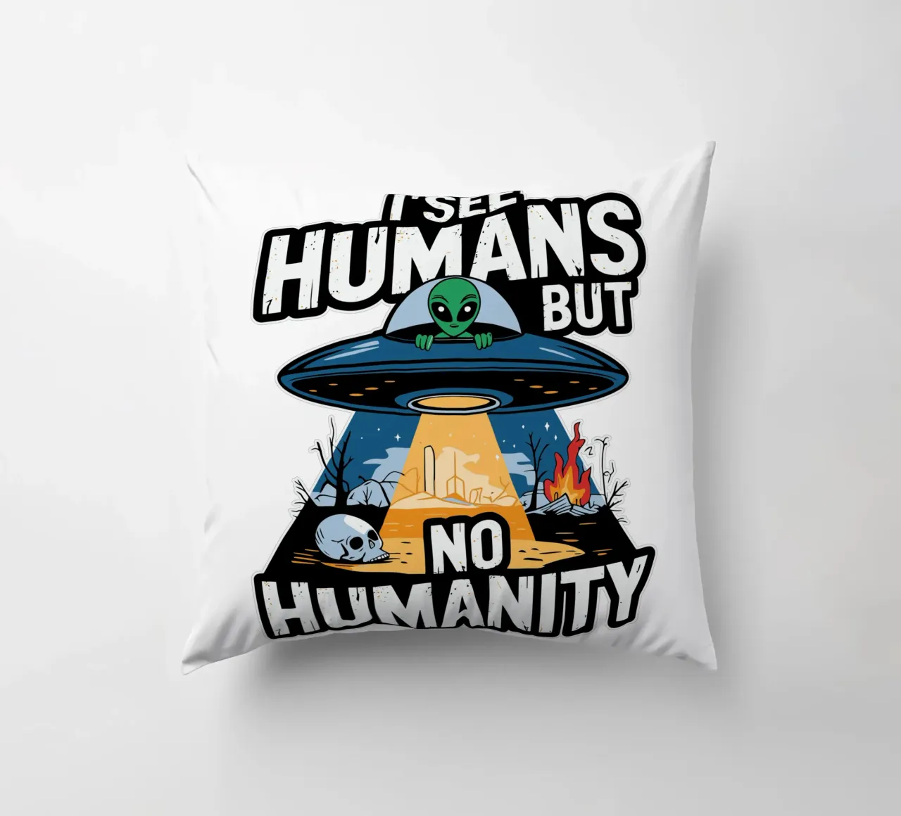 I see humans but no humanity cuscino da edsonramosart