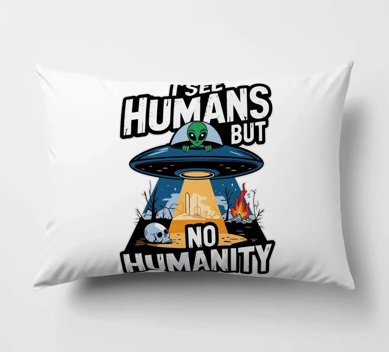 I see humans but no humanity cuscino da edsonramosart