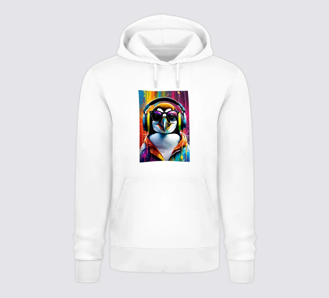 Pinguino con cuffie e occhiali felpa con cappuccio da MakArena