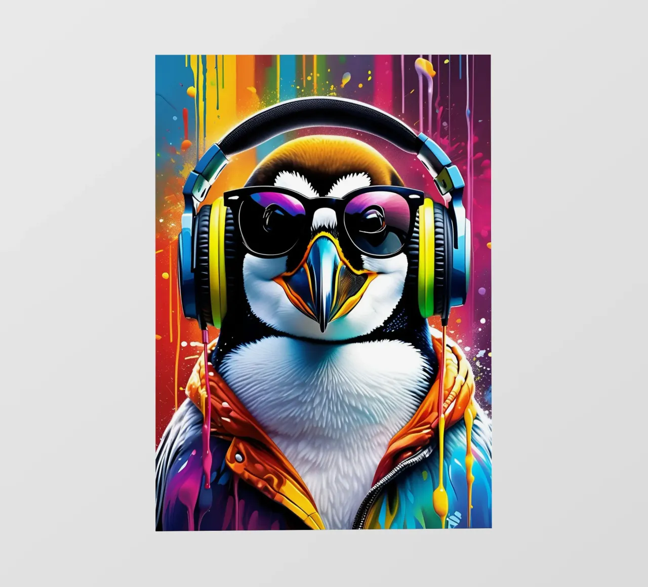 Pinguino con cuffie e occhiali telo in pvc da MakArena