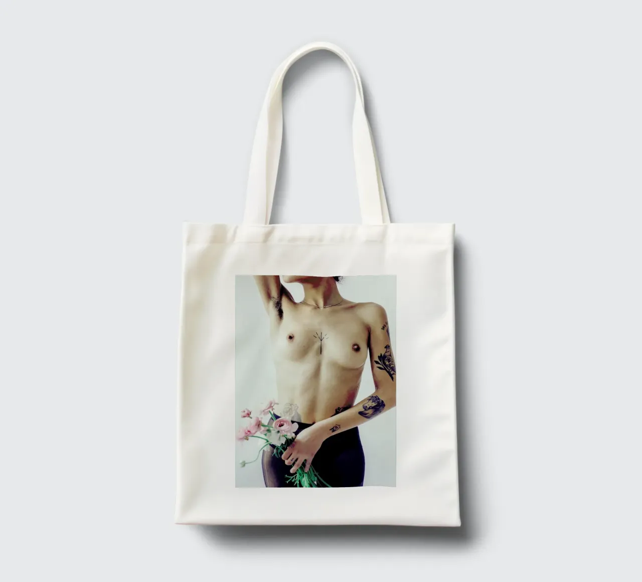 Flowers And Tights 3 tote bag by Chris Abatzis
