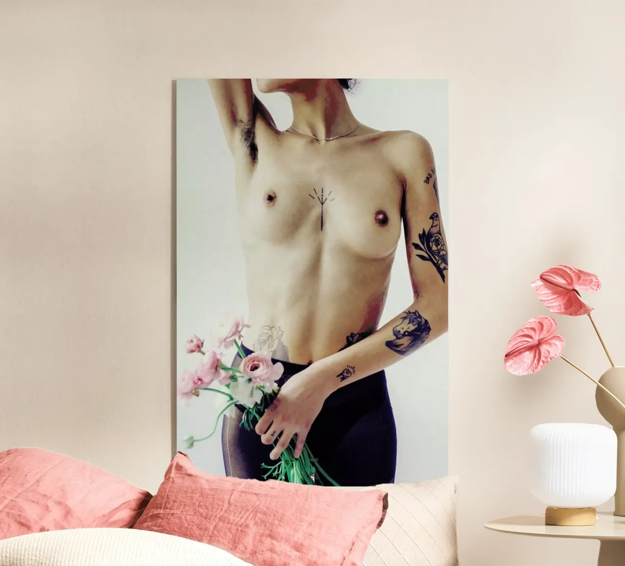 Flowers And Tights 3 acrylic glass by Chris Abatzis