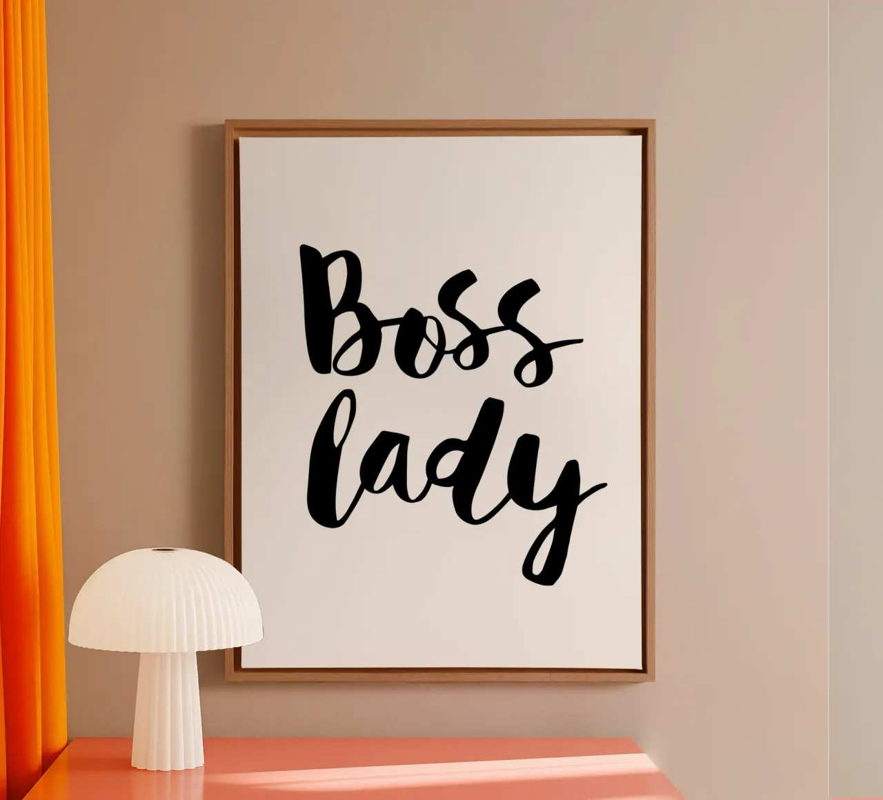 Boss Lady Typografie Ontwerp in zwart en wit canvas met Baklijst van THE MOTIVATED TYPE