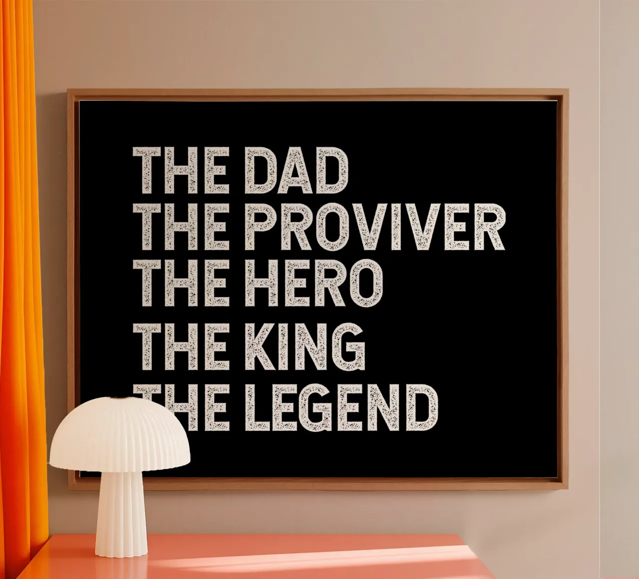 The dad provider hero legend king tela con Cornice a cassetta da happieeagle