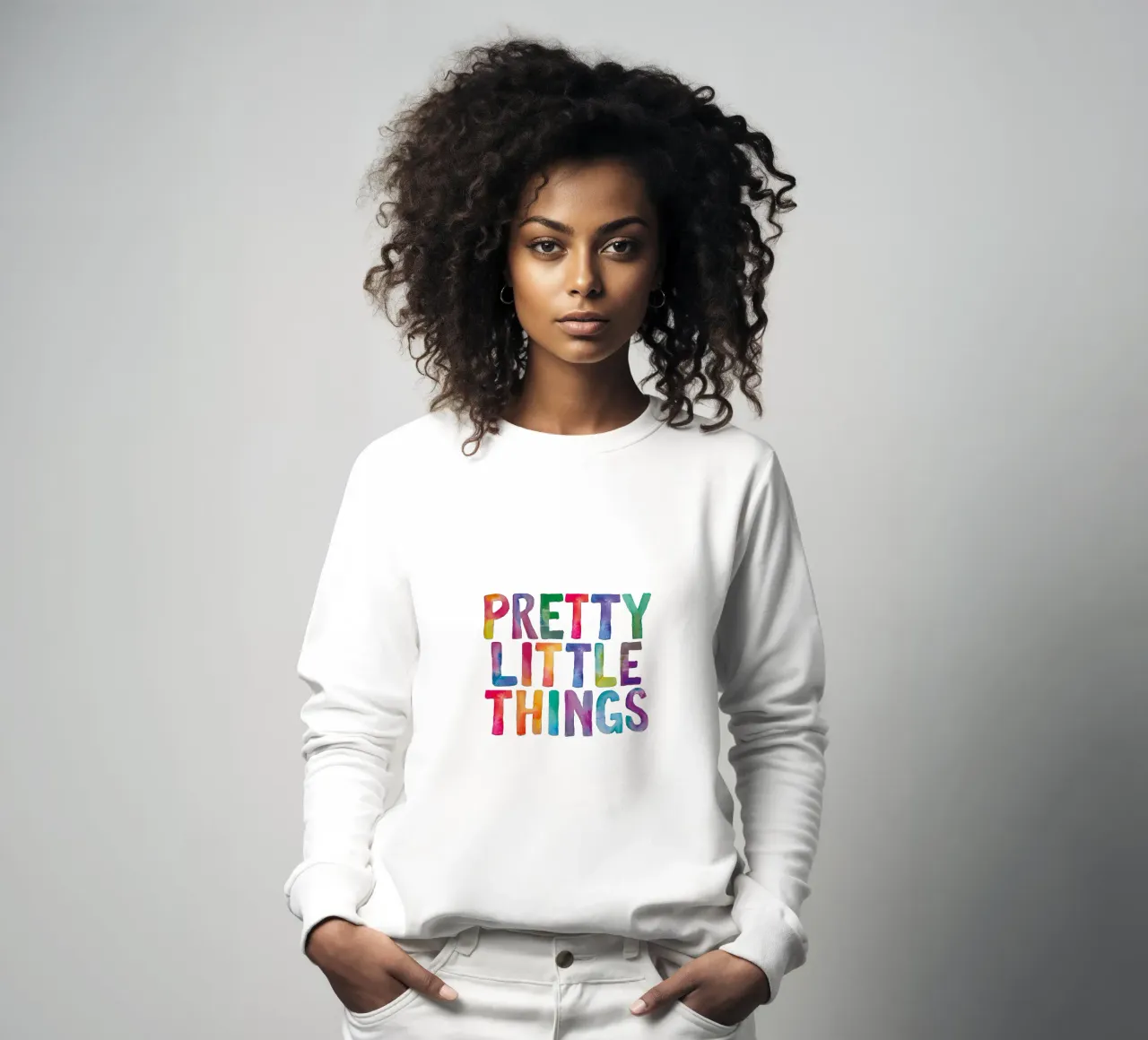 Pretty Little Thing Arcobaleno Tipografia Design felpa da THE MOTIVATED TYPE