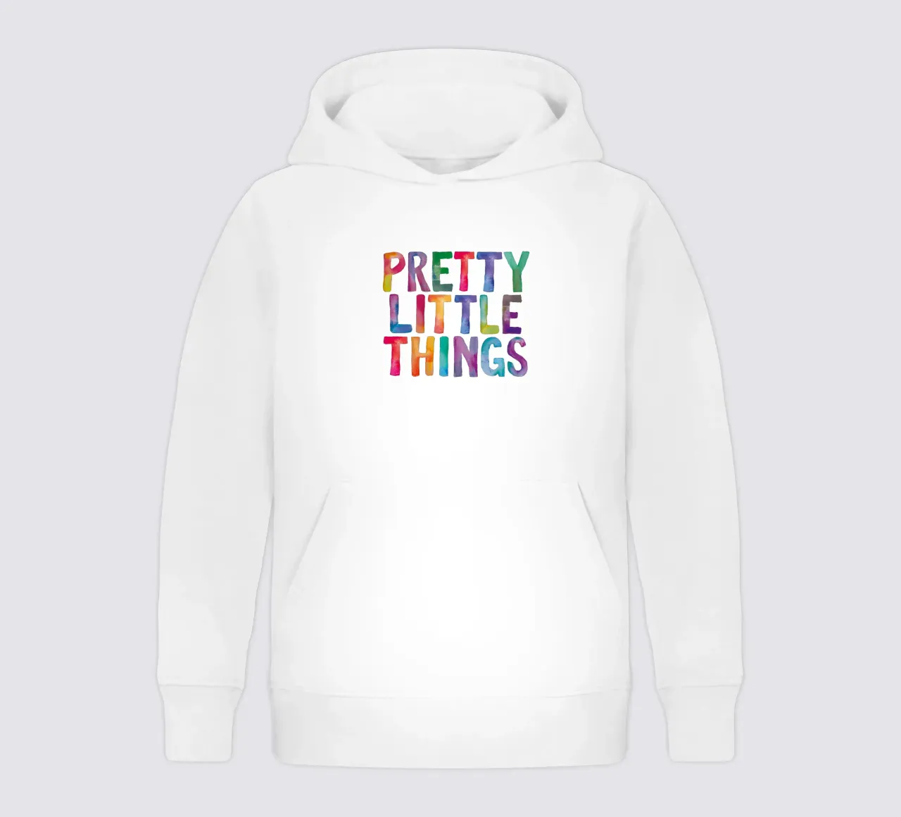 Pretty Little Thing Arcobaleno Tipografia Design felpa bambino con cappuccio da THE MOTIVATED TYPE