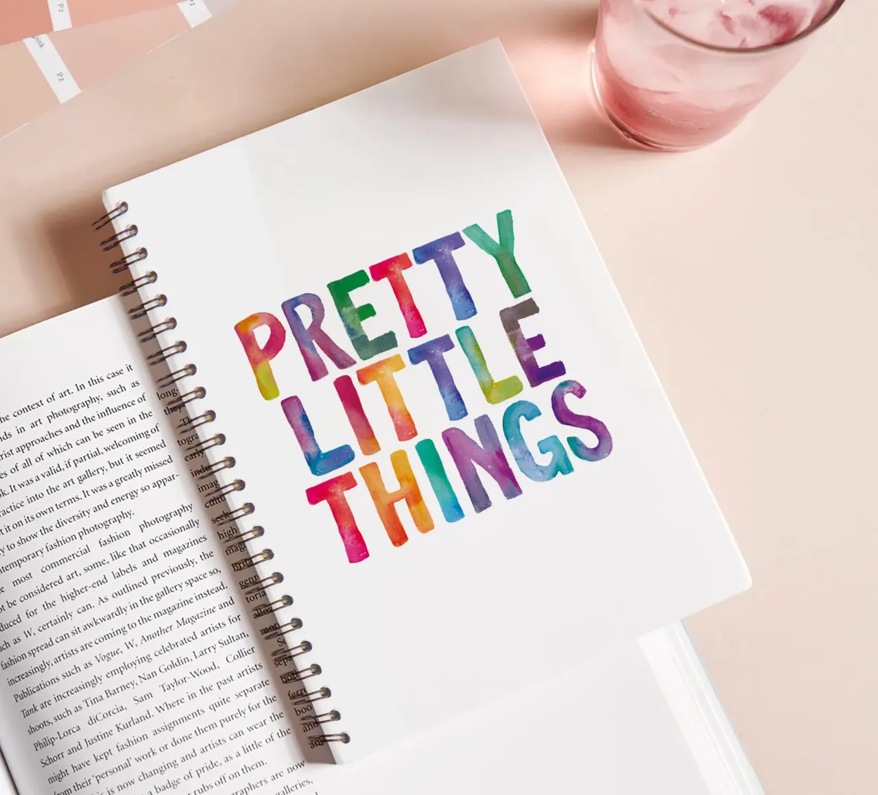 Pretty Little Thing Rainbow Rainbow Typography Design spiral notebook by THE MOTIVATED TYPE