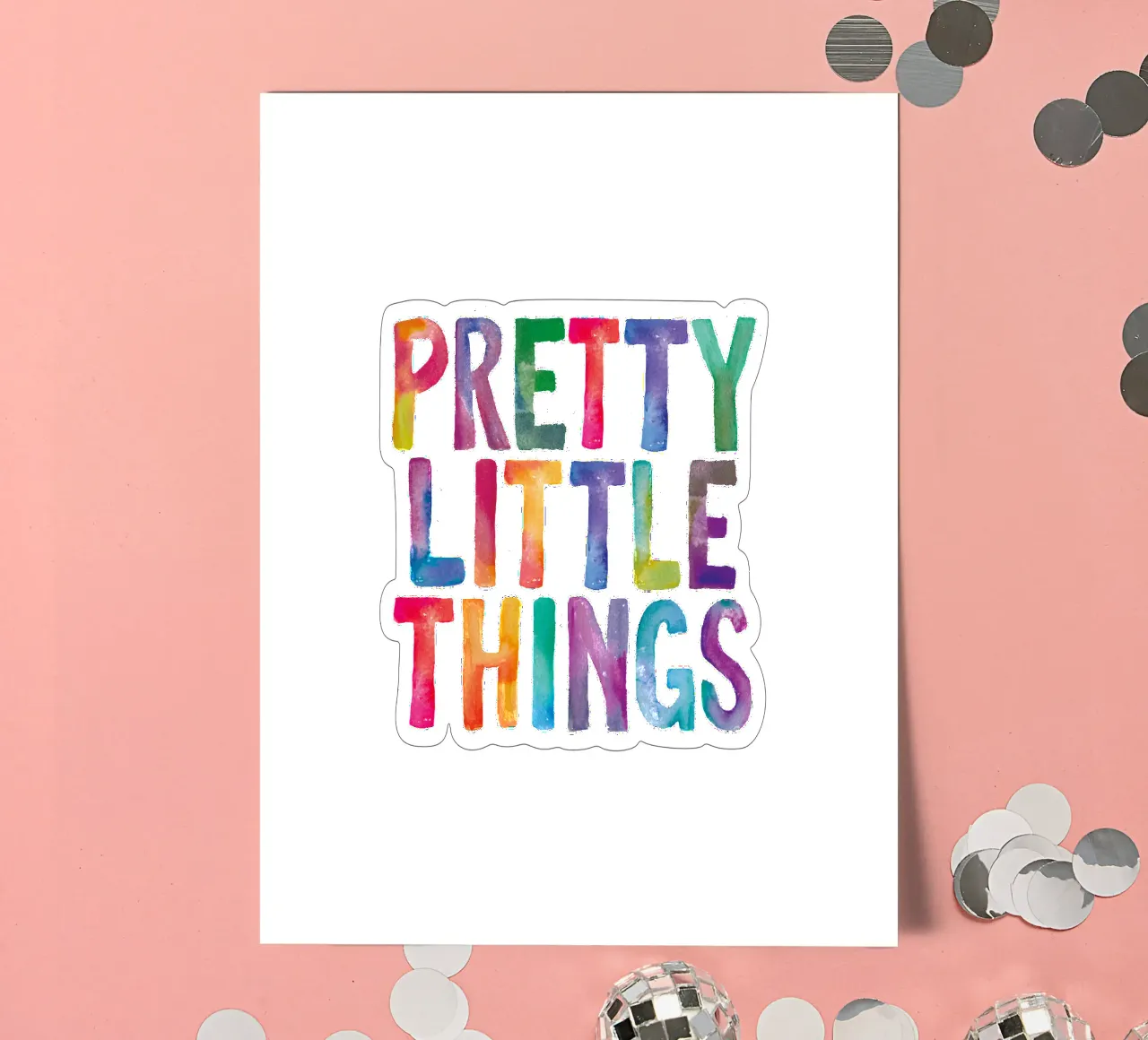 Pretty Little Thing Arcobaleno Tipografia Design foglio adesivo da THE MOTIVATED TYPE