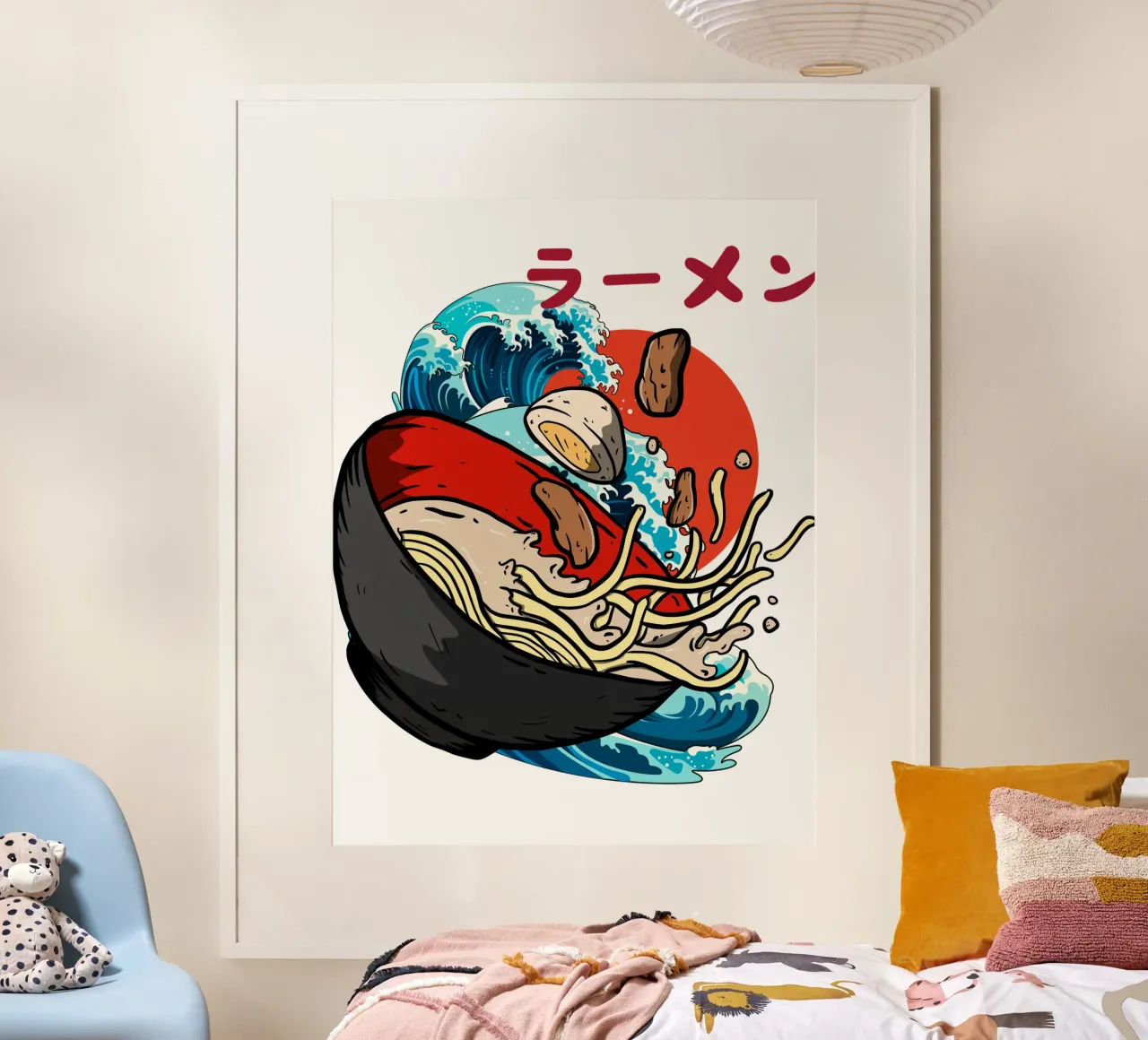 delizioso ramen poster con telaio in alluminio da yukihana