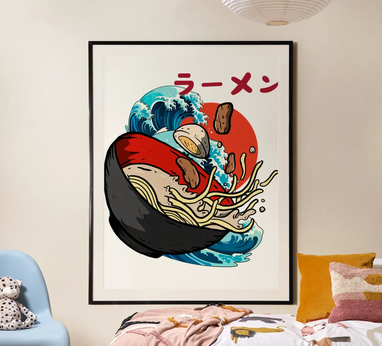 delizioso ramen poster con telaio in alluminio da yukihana