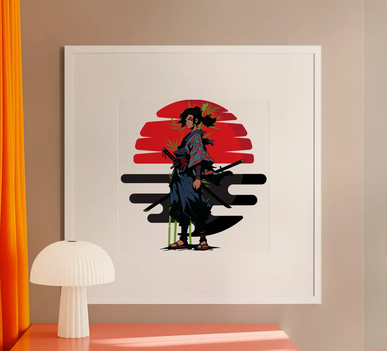 samurai adolescente poster con telaio in plastica da yukihana