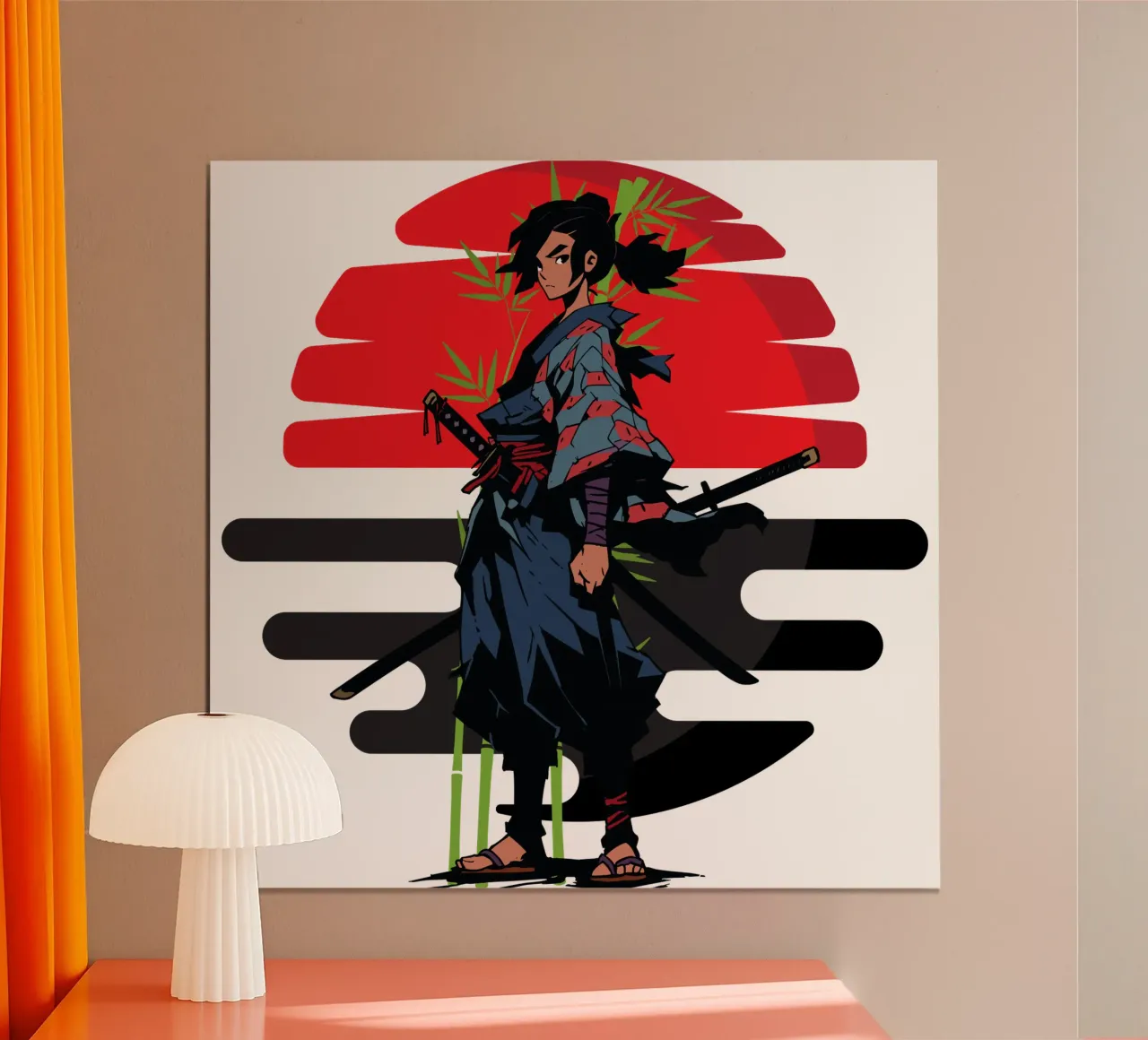 samurai adolescente poster con telaio in plastica da yukihana