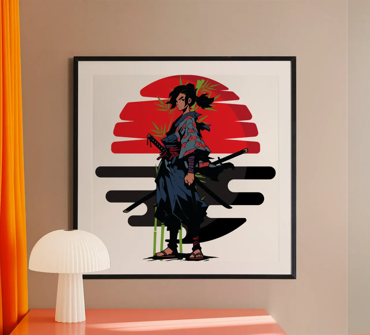 samurai adolescente poster con telaio in plastica da yukihana