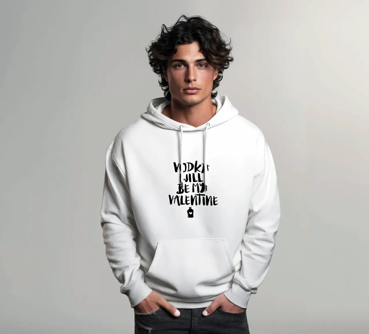 Vodka Will Be My Valentine Funny Typografie Design felpa con cappuccio da THE MOTIVATED TYPE