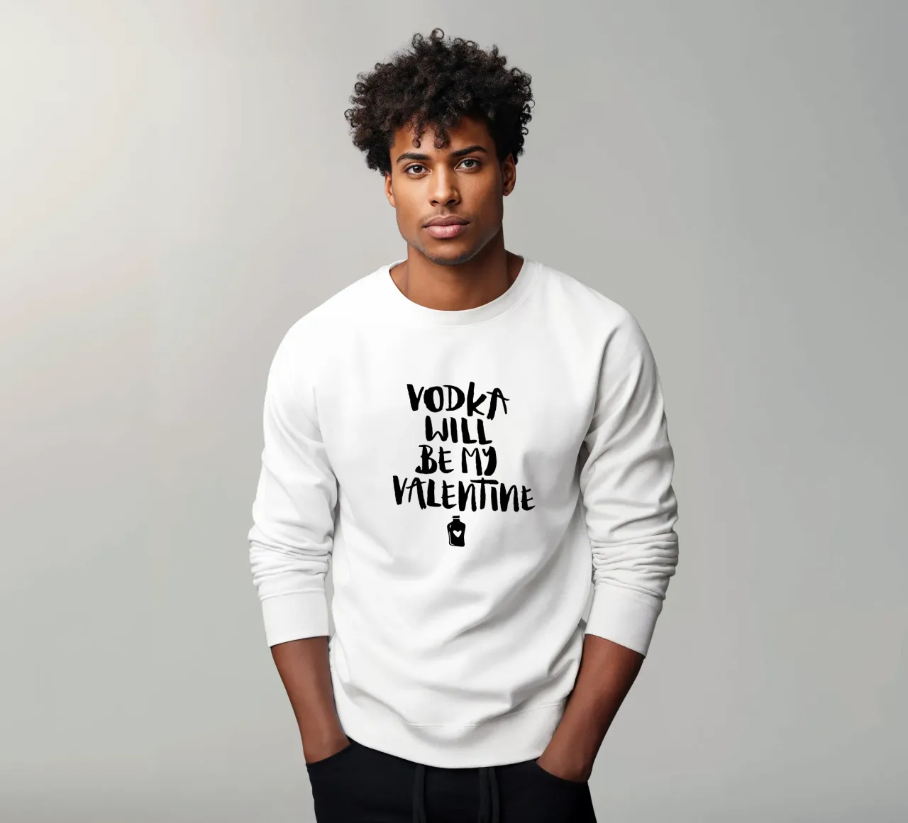 Vodka Will Be My Valentine Funny Typografie Design felpa da THE MOTIVATED TYPE