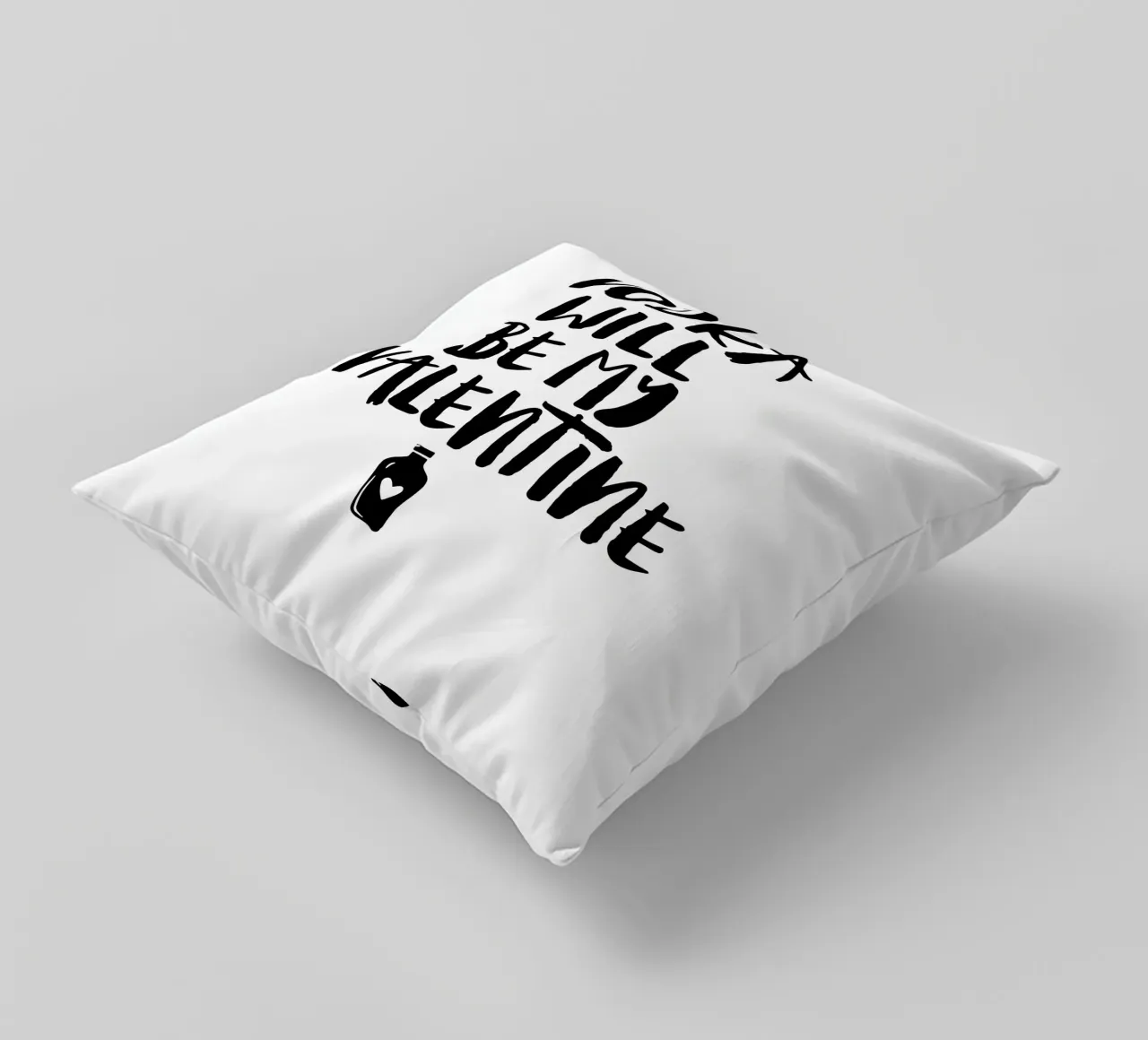 Vodka Will Be My Valentine Funny Typografie Design cuscino da THE MOTIVATED TYPE