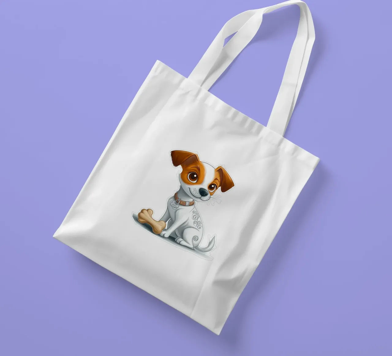 Whimsical Pup with a Playful Bone tote bag by Motivate-Today
