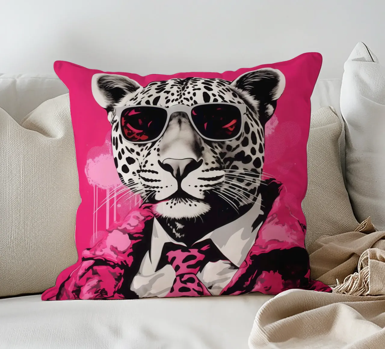 Boss della Pantera Rosa con occhiali da sole | Pop Art cuscino da Autofocus