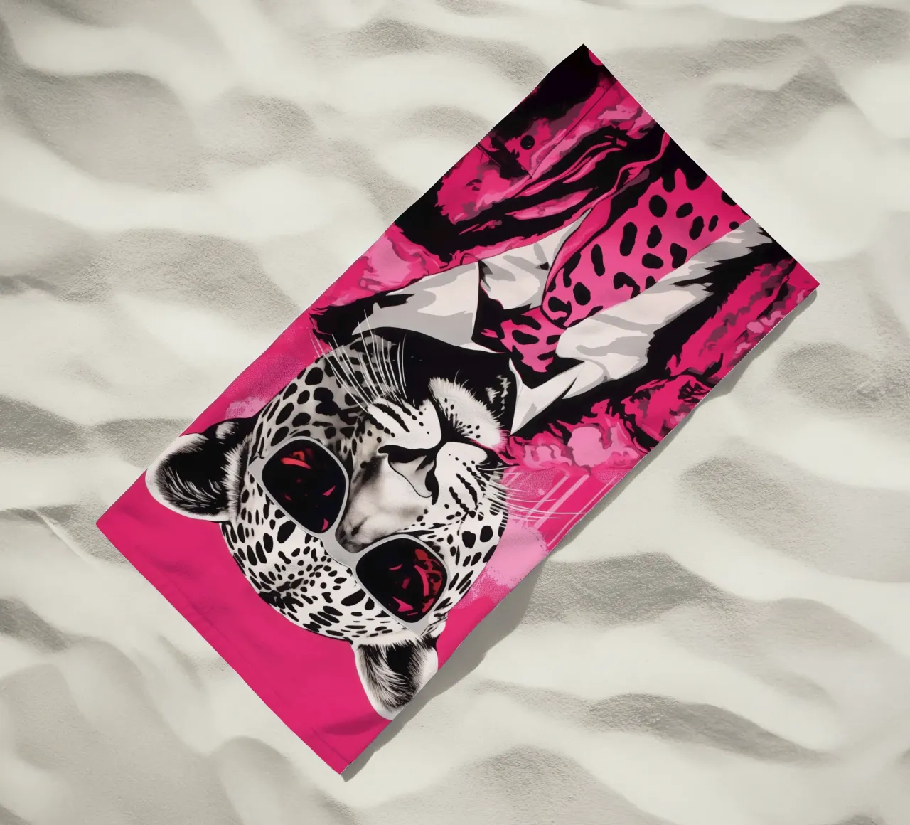 Jefe Pantera Rosa con gafas de sol | Pop Art toalla de playa de Autofocus