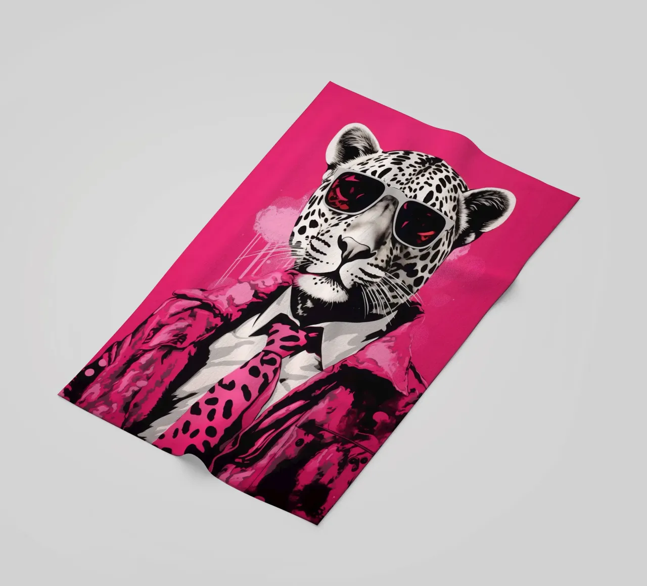 Jefe Pantera Rosa con gafas de sol | Pop Art toalla de playa de Autofocus
