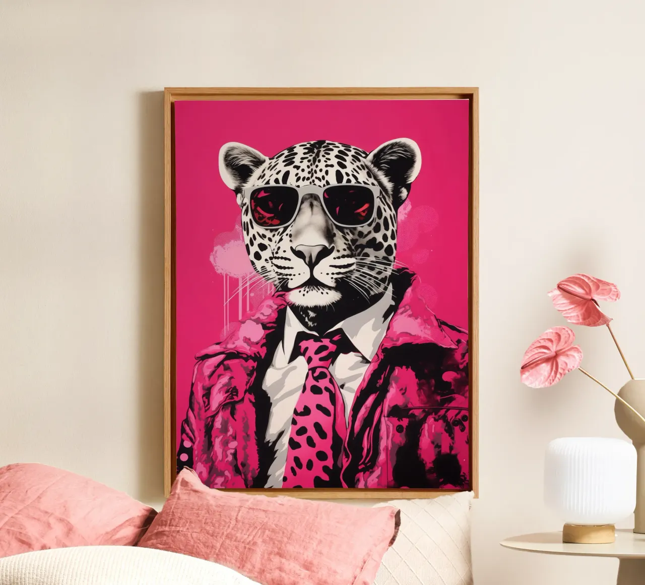 Pink Panther Boss with sunglasses | Pop Art canvas by Autofocus