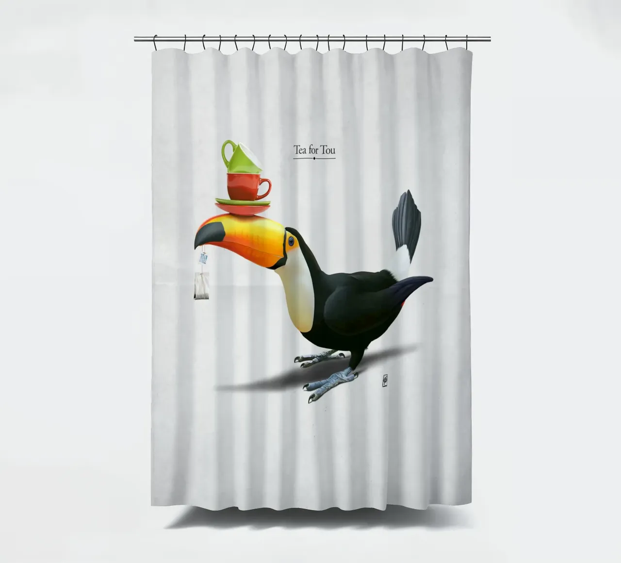 Tea for Tou (Titled) tenda da doccia da Rob Art | Illustration