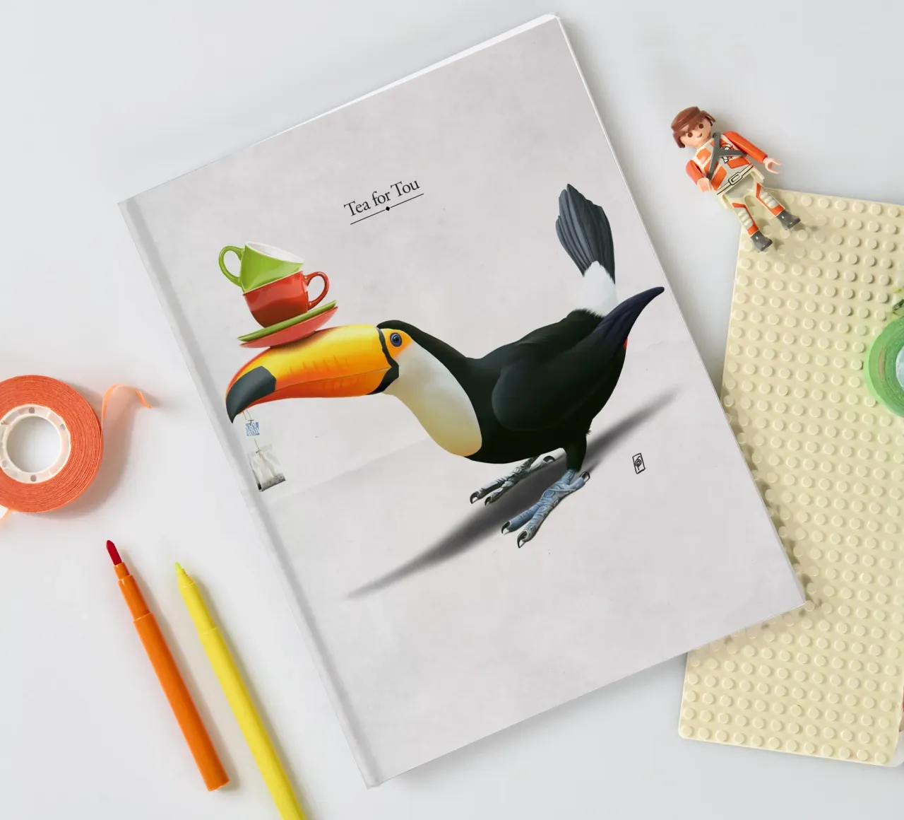 Tea for Tou (Titled) notebook by Rob Art | Illustration
