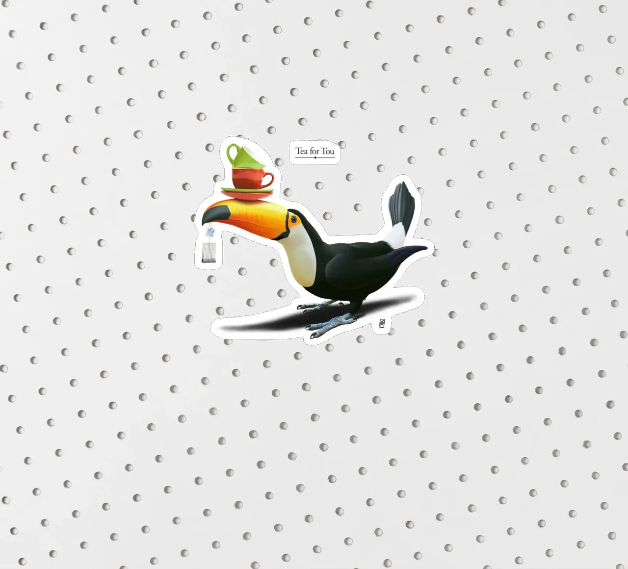 Tea for Tou (Titled) sticker by Rob Art | Illustration