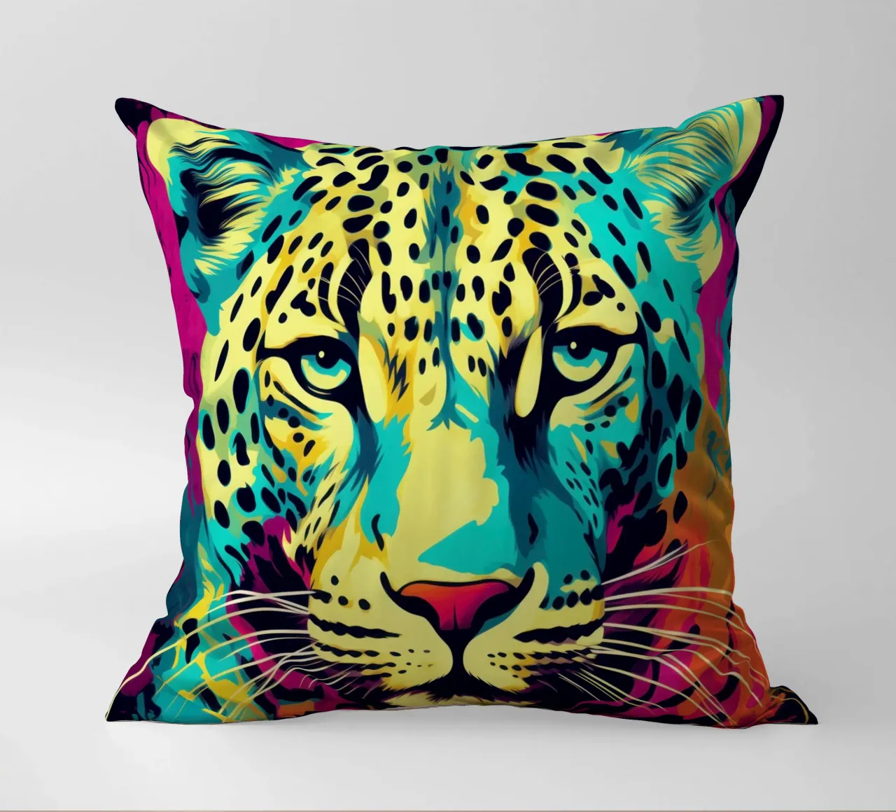 Leopardo colorato | Pop Art cuscino da Autofocus