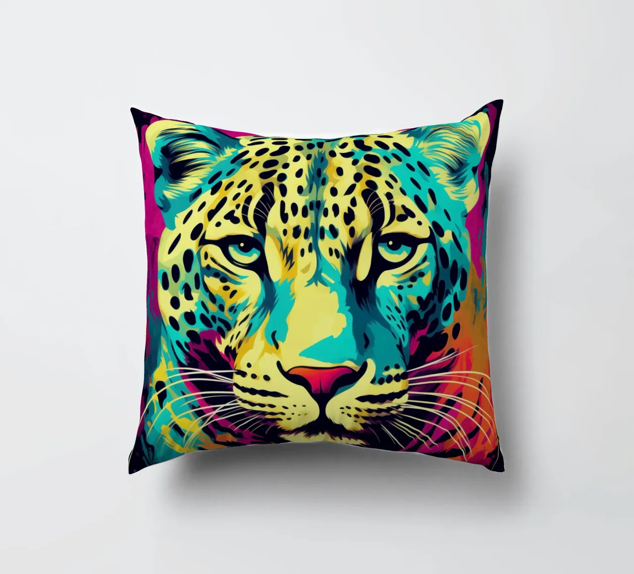 Leopardo colorato | Pop Art cuscino da Autofocus