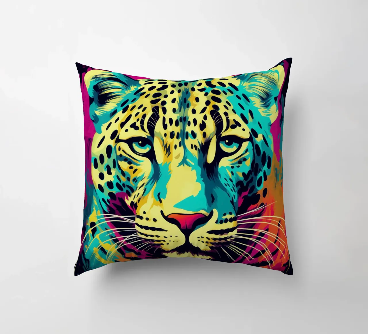 Leopardo colorato | Pop Art cuscino da Autofocus