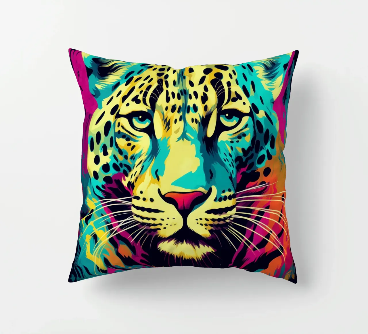 Leopardo colorato | Pop Art cuscino da Autofocus